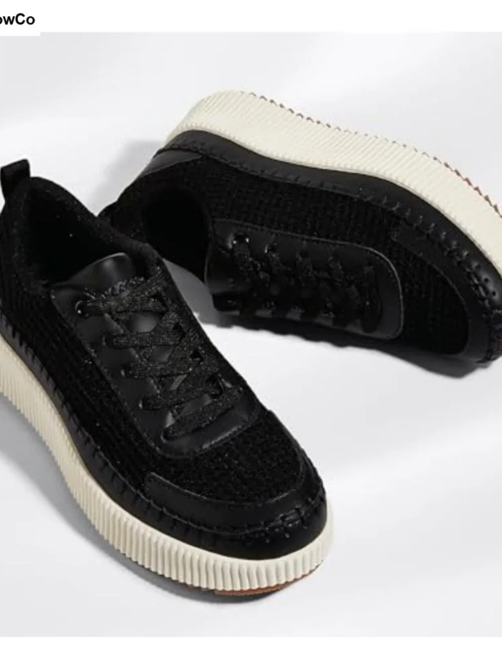 Woven Platform Sneakers Chunky Heel Tennis Shoes Comfortable